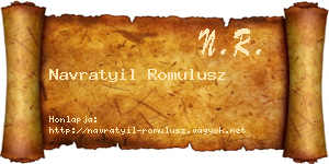 Navratyil Romulusz névjegykártya